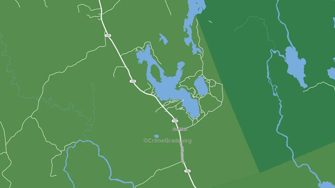 Northfield, ME Map of Vehicle Theft Rates