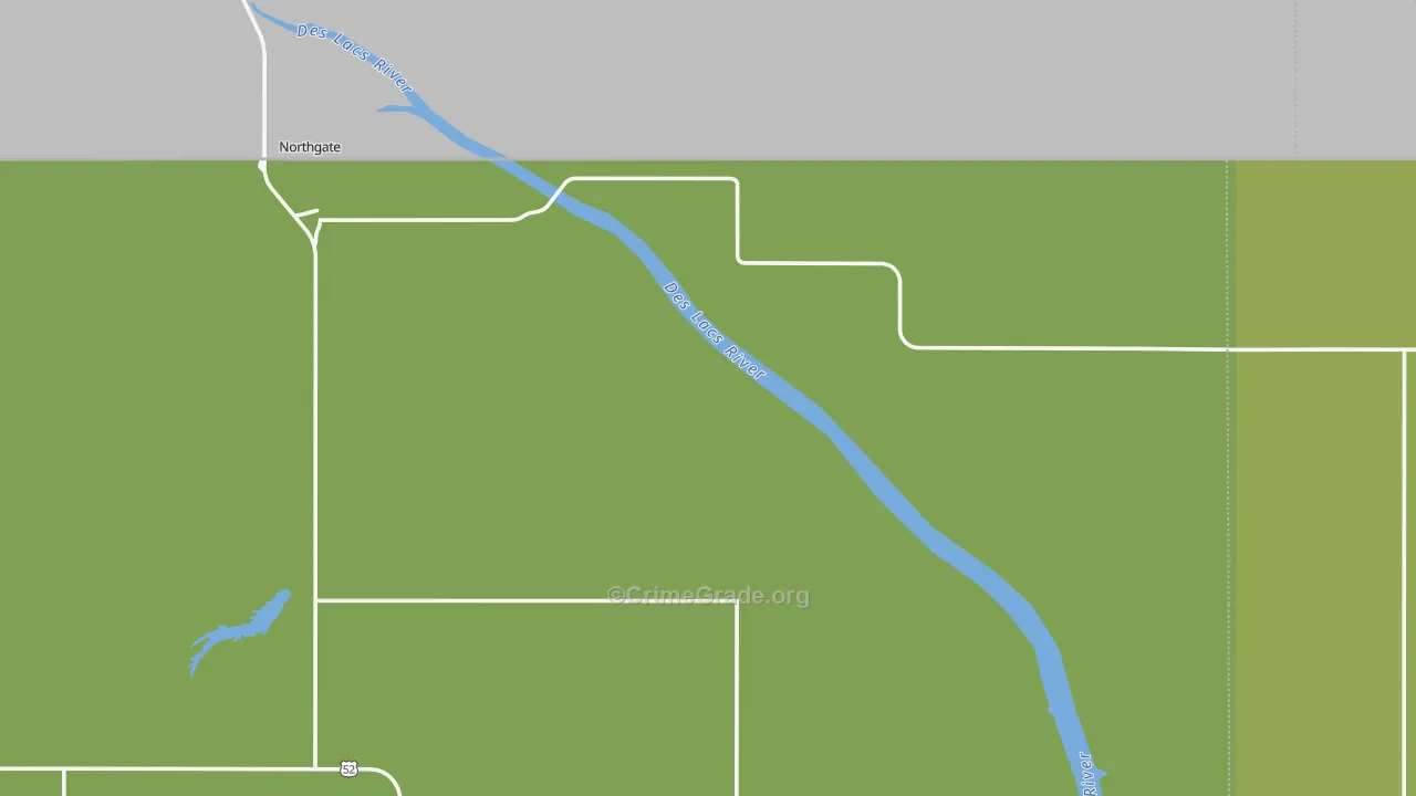Northgate, ND Map of Vehicle Theft Rates