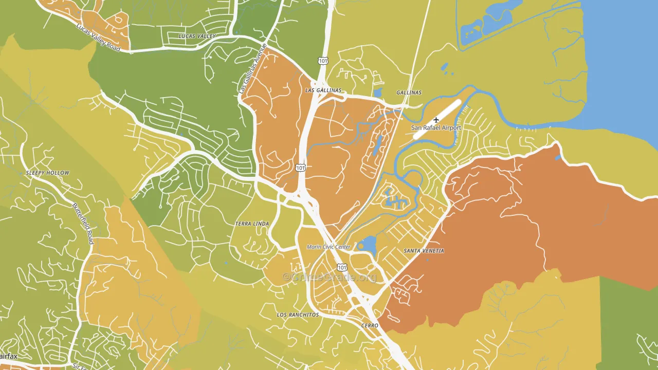 Northgate, San Rafael, CA Map of Vehicle Theft Rates