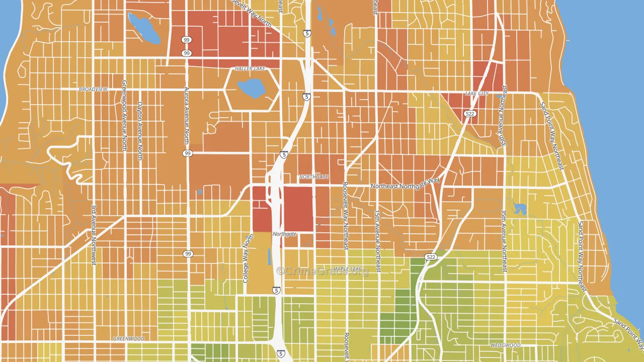 Northgate, Seattle, WA Map of Vehicle Theft Rates