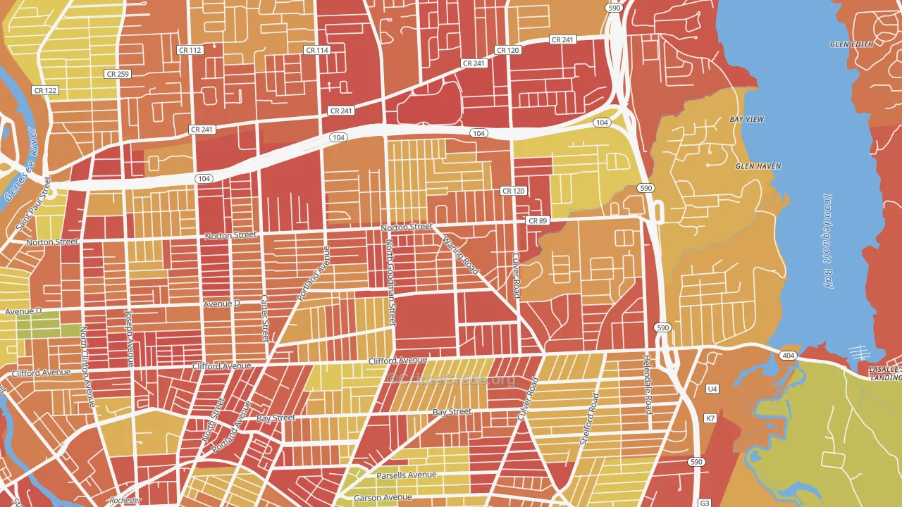 Northland Lyceum, Rochester, NY Map of Vehicle Theft Rates