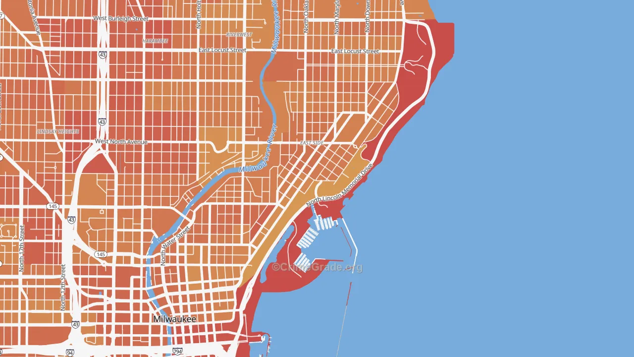 Northpoint, Milwaukee, WI Map of Vehicle Theft Rates