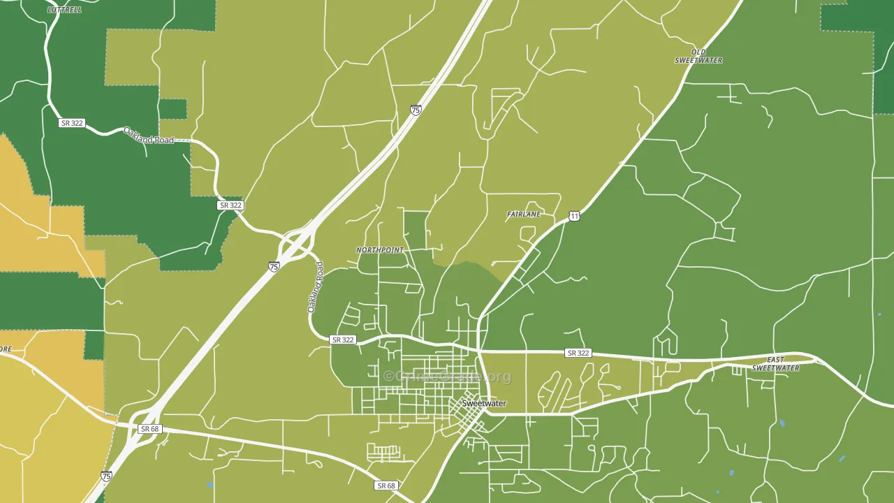 Northpoint, TN Map of Vehicle Theft Rates