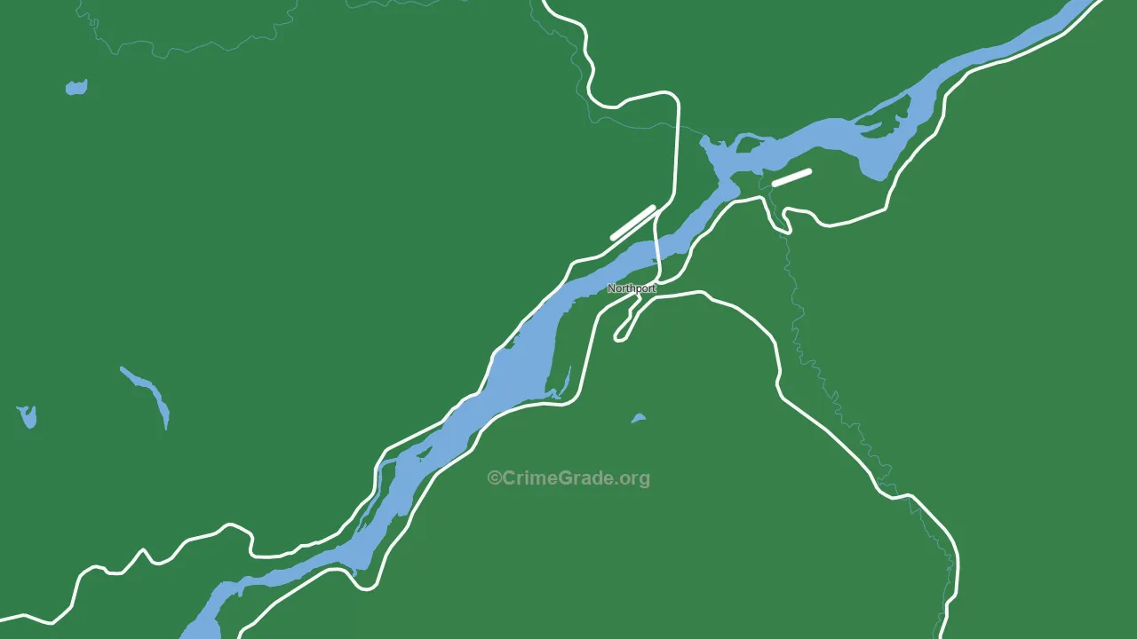 Northport, WA Map of Vehicle Theft Rates