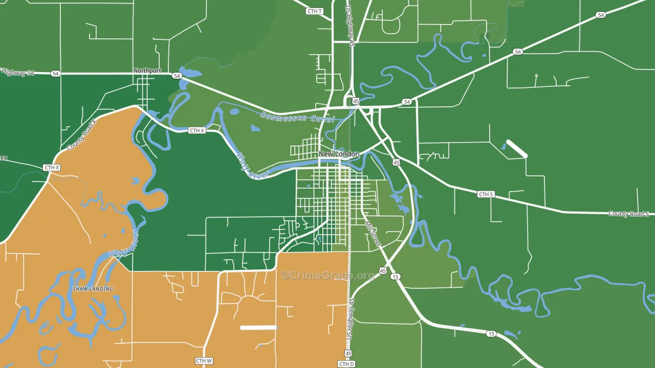 Northport, WI Map of Vehicle Theft Rates