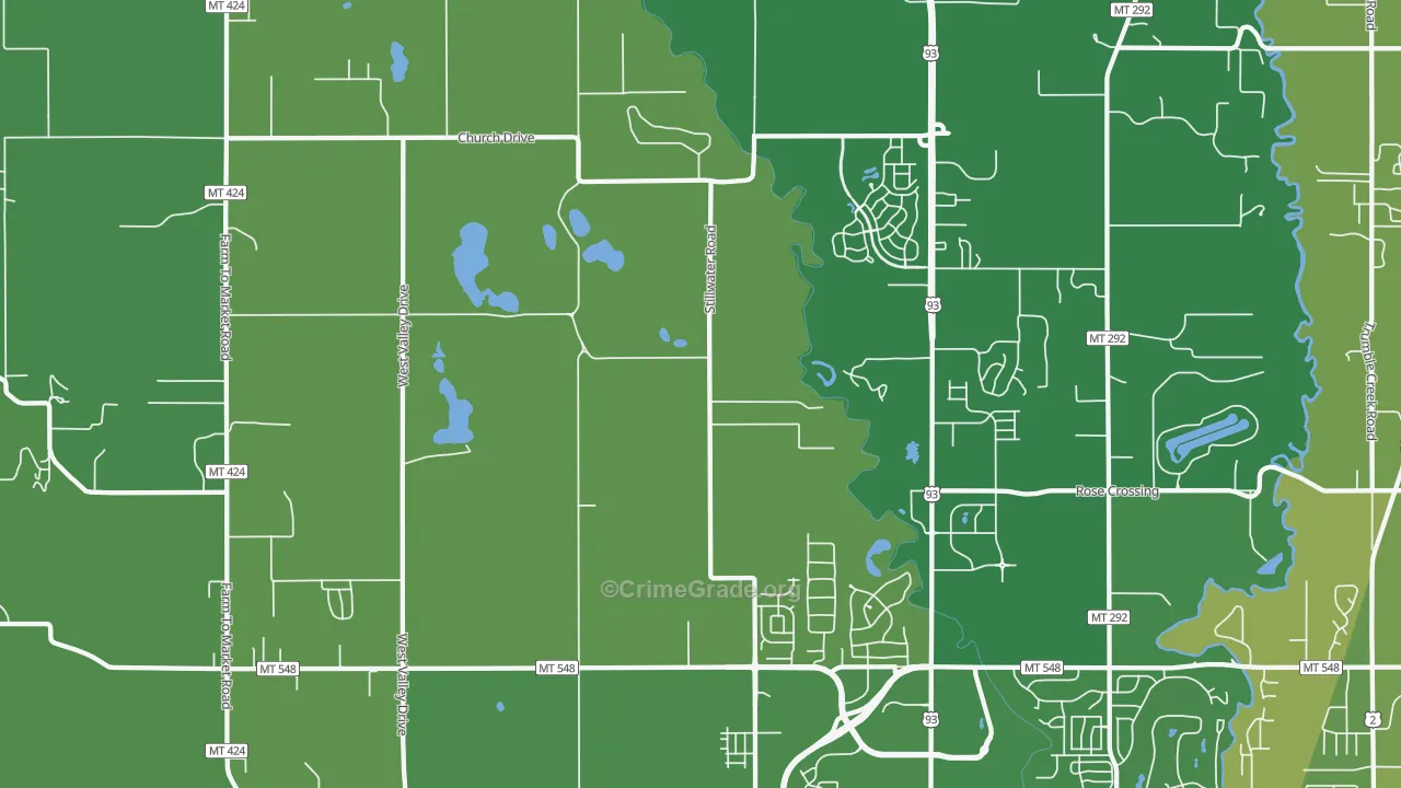 Northridge Heights, MT Map of Vehicle Theft Rates
