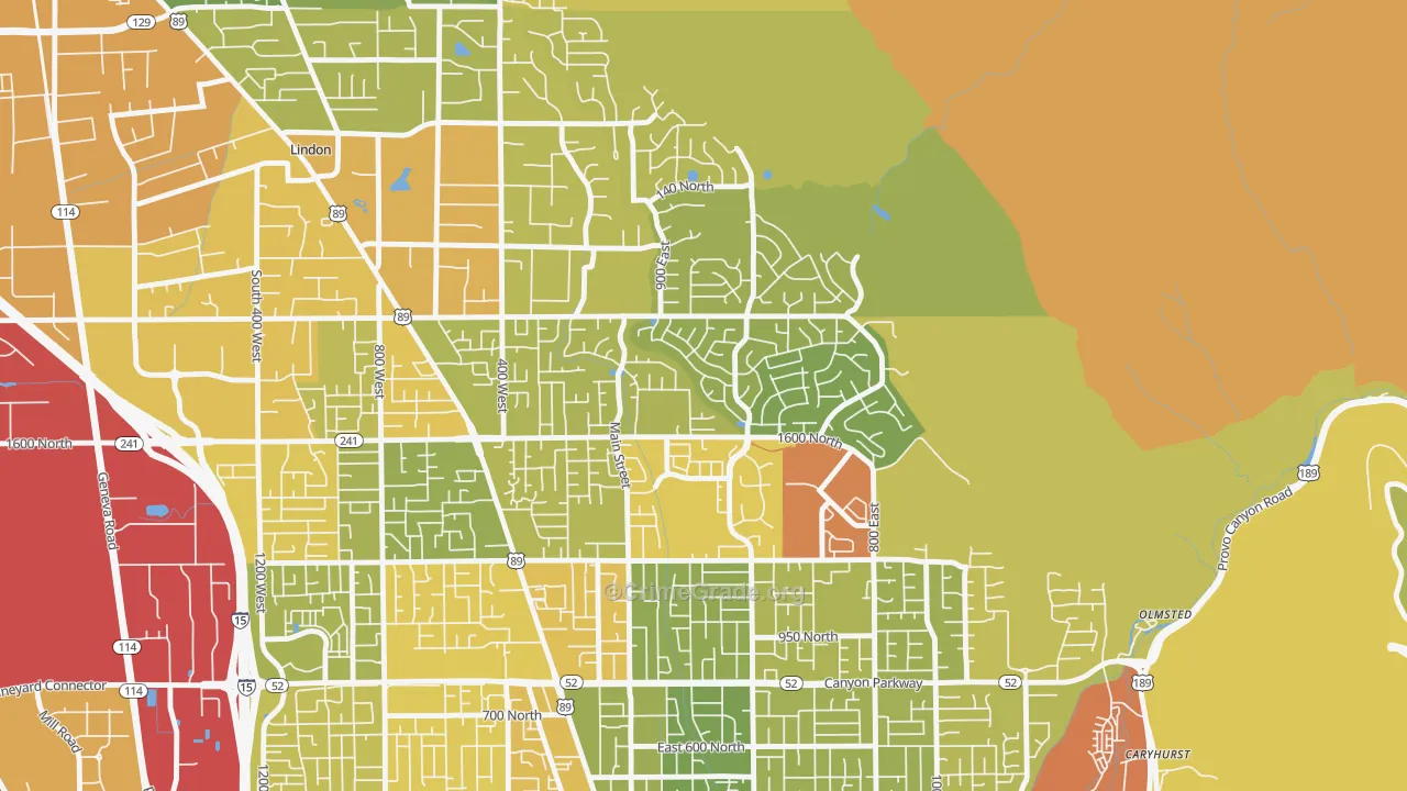 Northridge, Orem, UT Map of Vehicle Theft Rates
