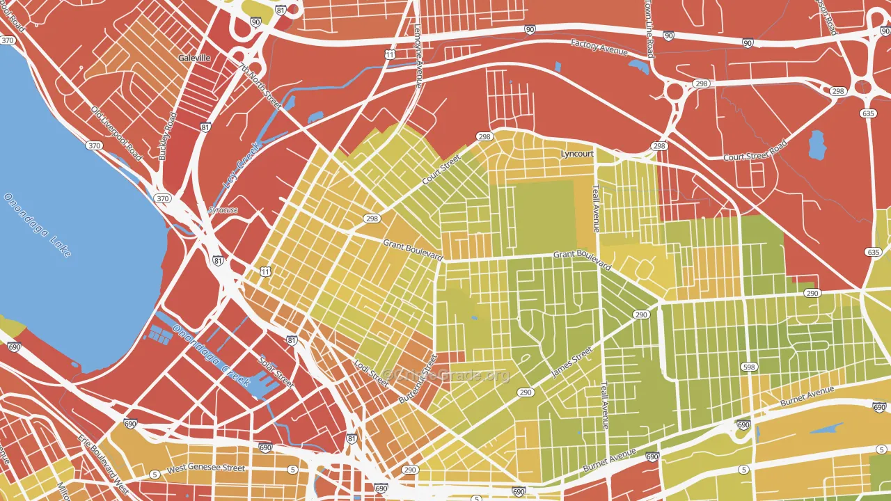 Northside, Syracuse, NY Map of Vehicle Theft Rates