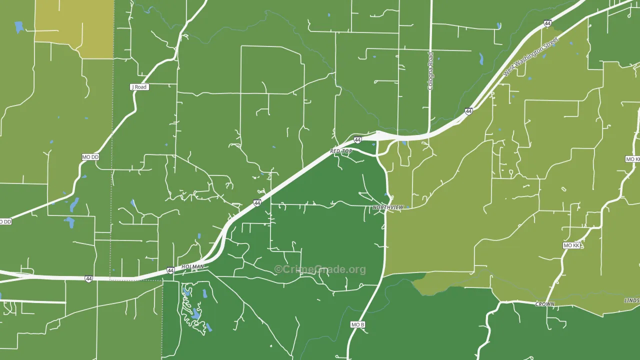 Northview, MO Map of Vehicle Theft Rates