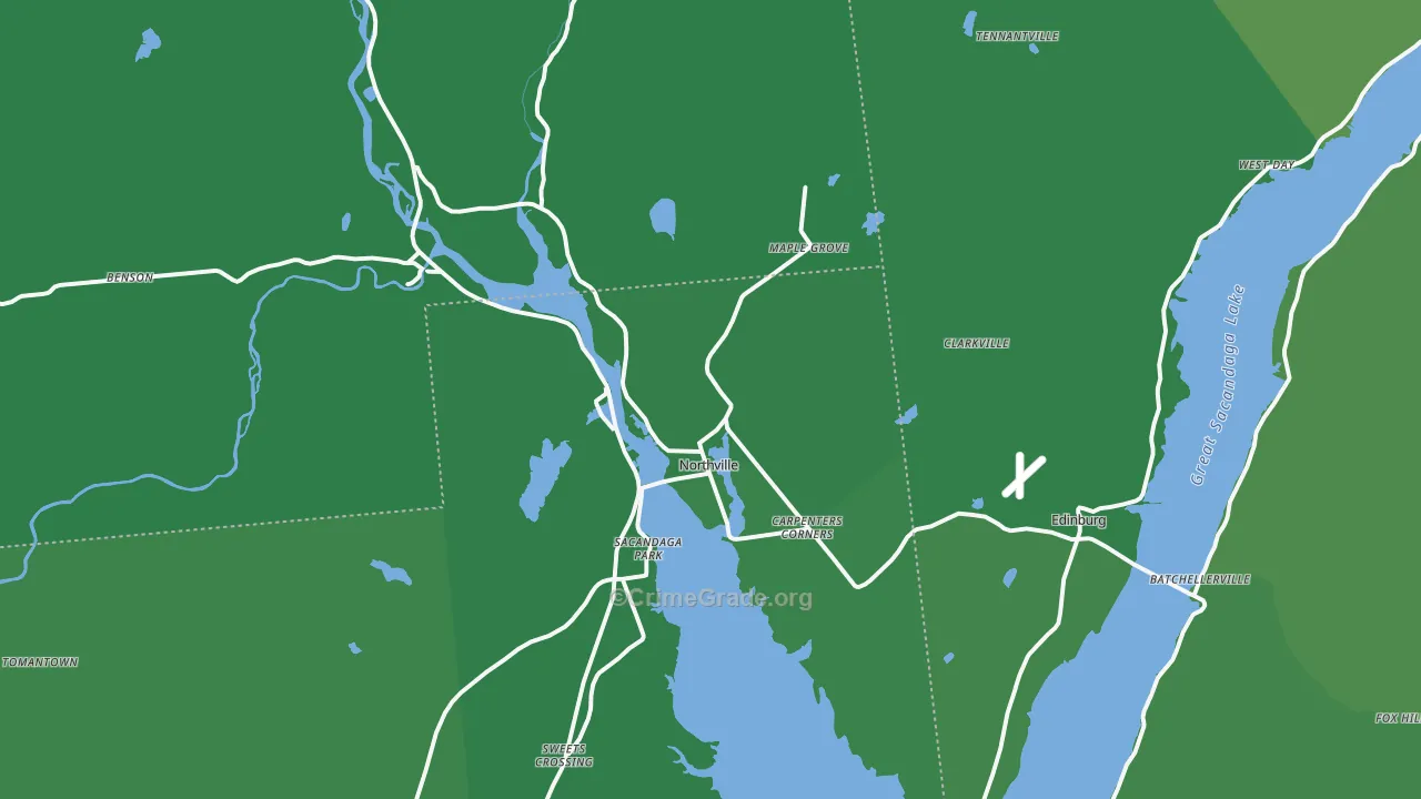 Northville, NY Map of Vehicle Theft Rates