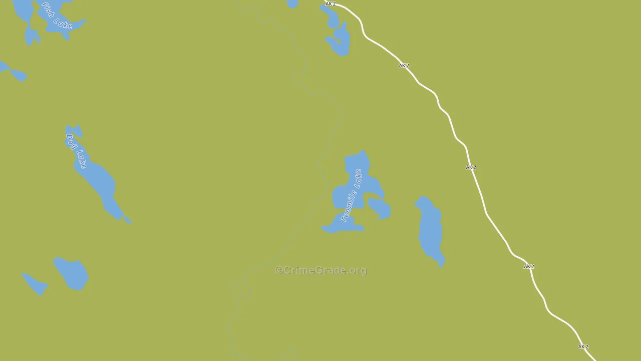 Northway, AK Map of Vehicle Theft Rates