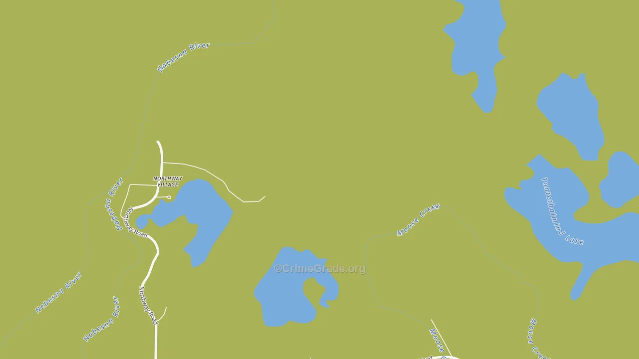 Northway Village, AK Map of Vehicle Theft Rates