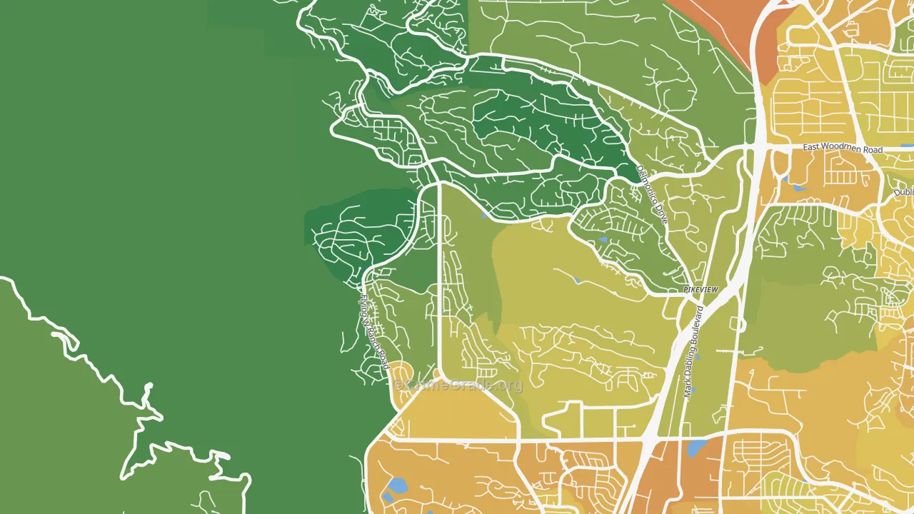 Northwest Colorado Springs, Colorado Springs, CO Map of Vehicle Theft Rates