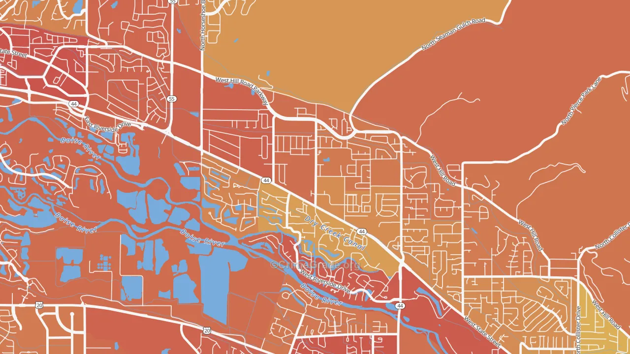 Northwest, Garden City, ID Map of Vehicle Theft Rates