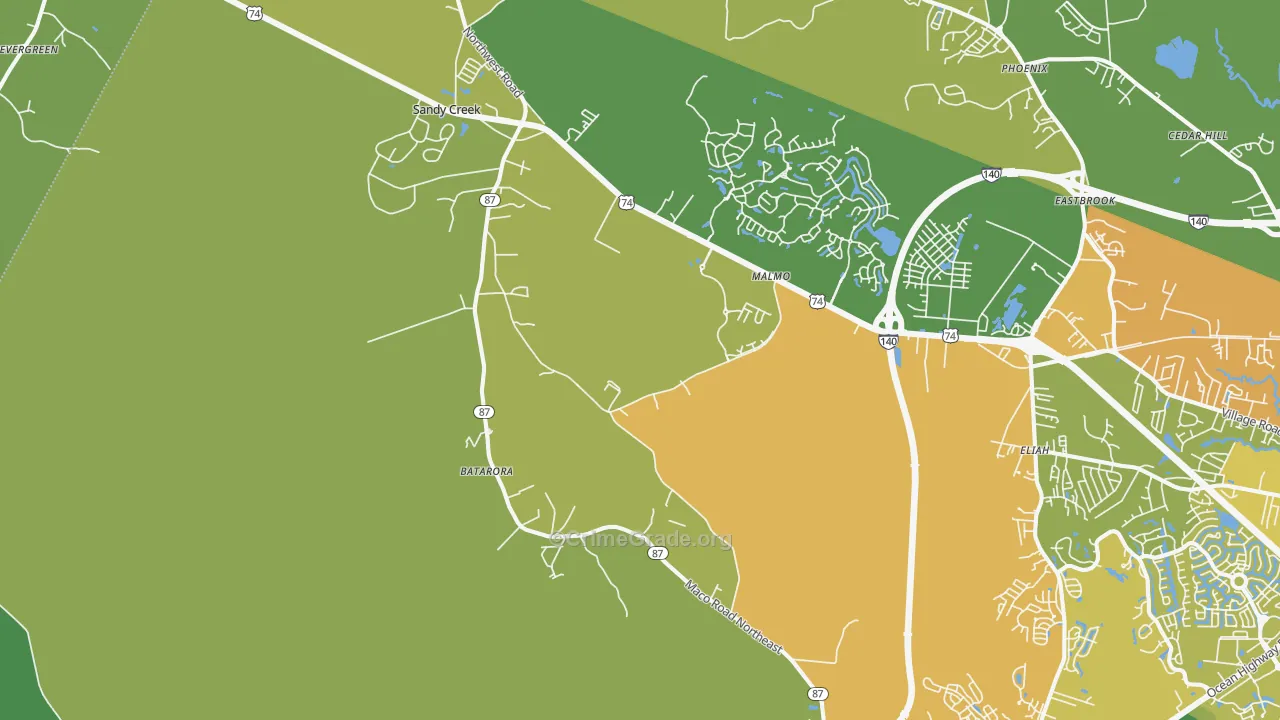 Northwest, NC Map of Vehicle Theft Rates