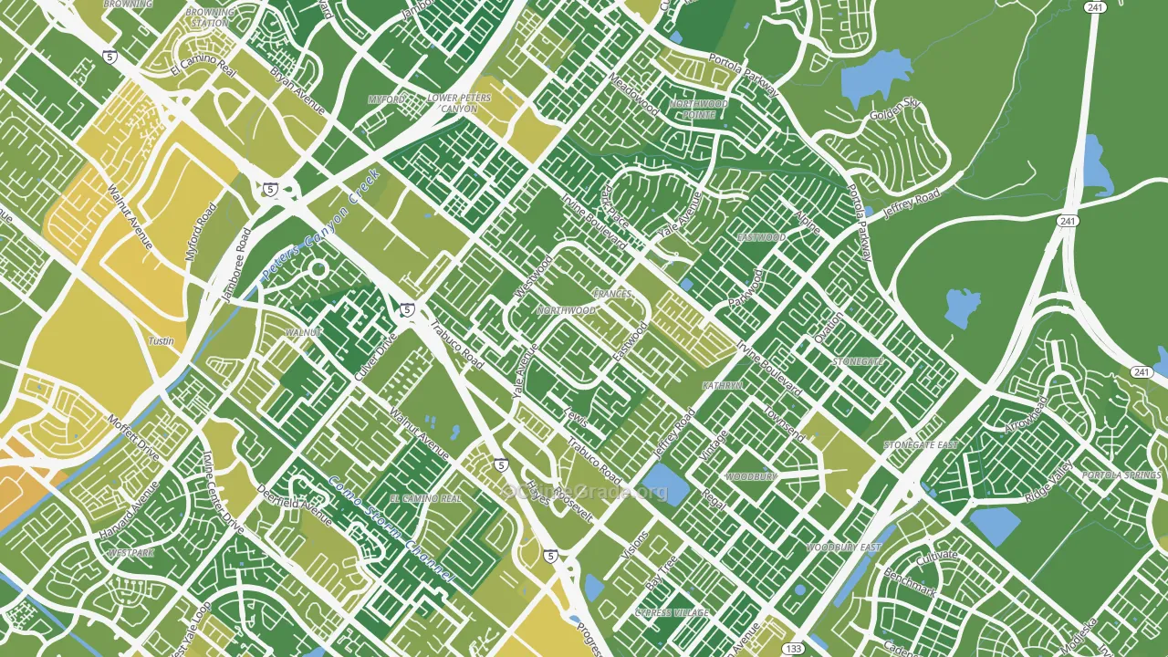 Northwood, Irvine, CA Map of Vehicle Theft Rates