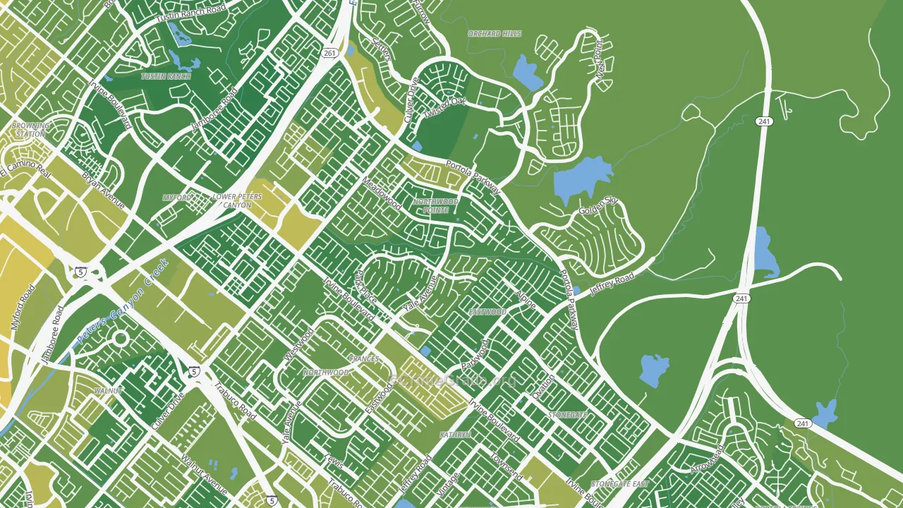 Northwood Point, Irvine, CA Map of Vehicle Theft Rates