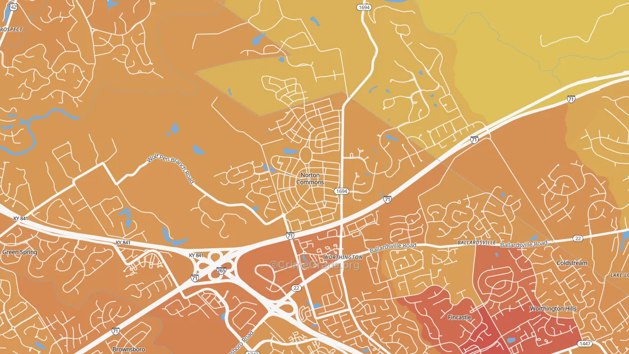 Norton Commons, Prospect, KY Map of Vehicle Theft Rates