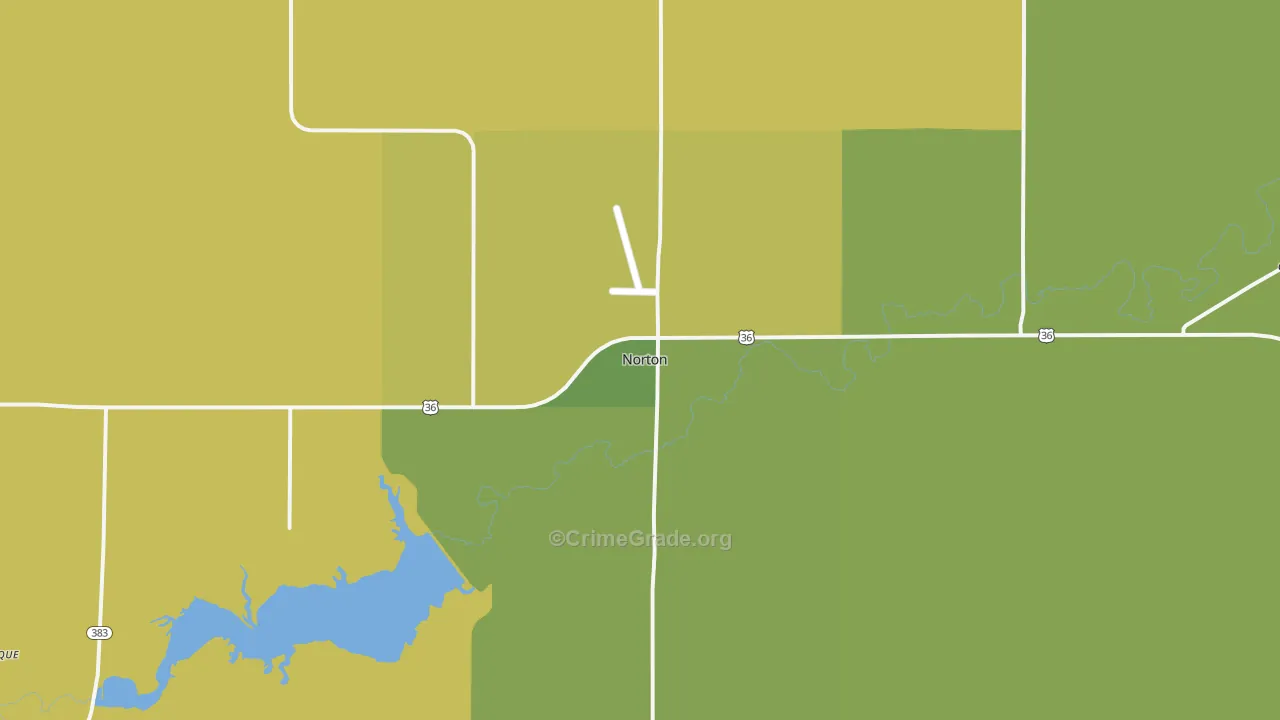 Norton, KS Map of Vehicle Theft Rates