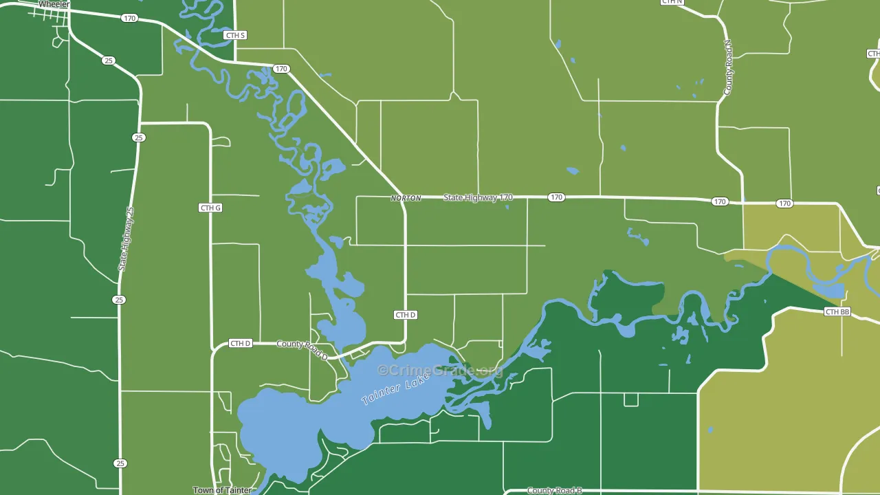 Norton, WI Map of Vehicle Theft Rates