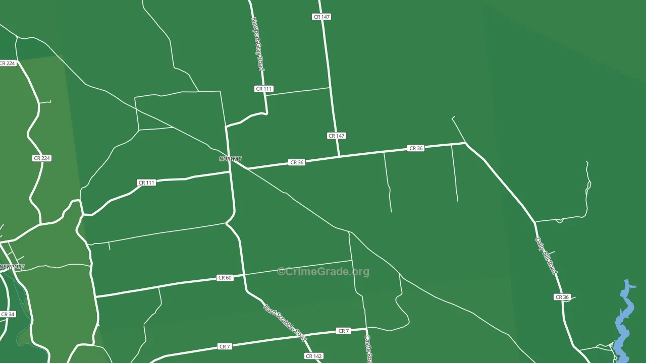 Norway, NY Map of Vehicle Theft Rates