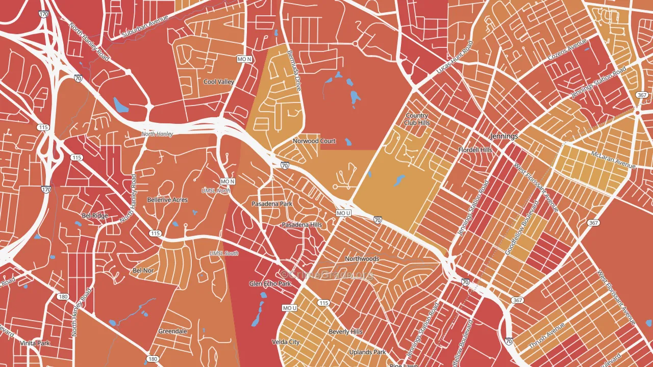 Norwood Court, MO Map of Vehicle Theft Rates