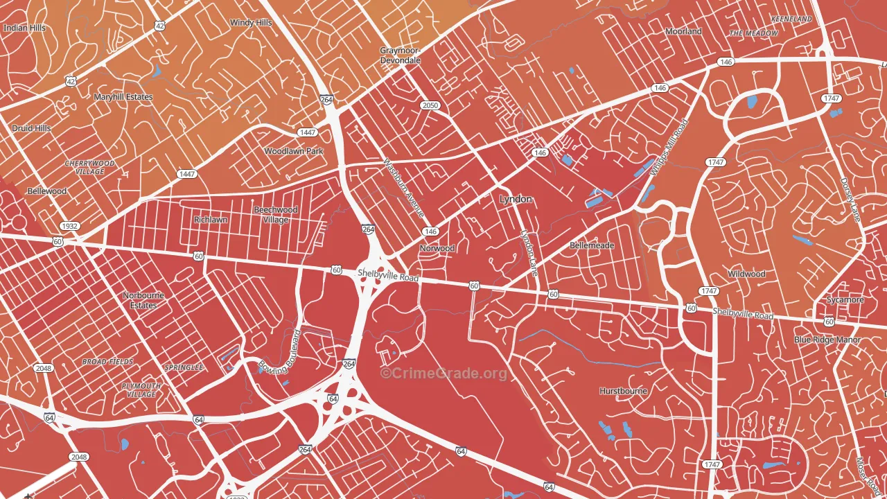 Norwood, KY Map of Vehicle Theft Rates