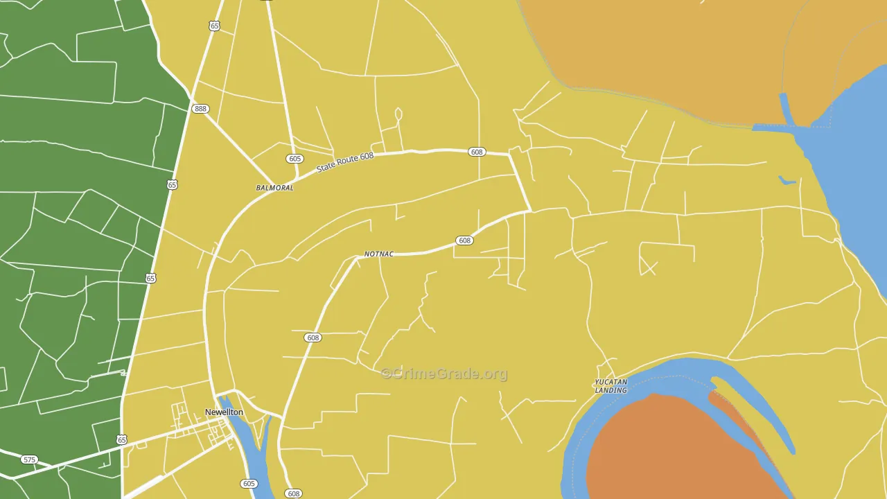 Notnac, LA Map of Vehicle Theft Rates