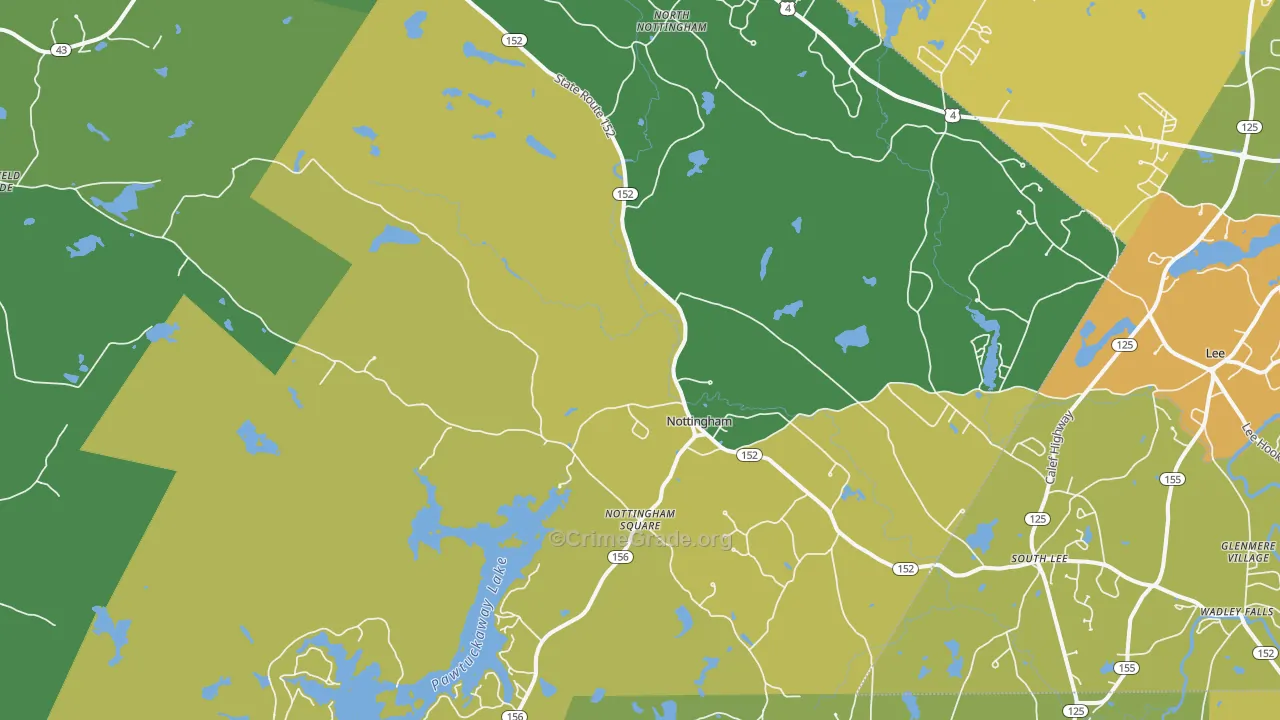 Nottingham, NH Map of Vehicle Theft Rates