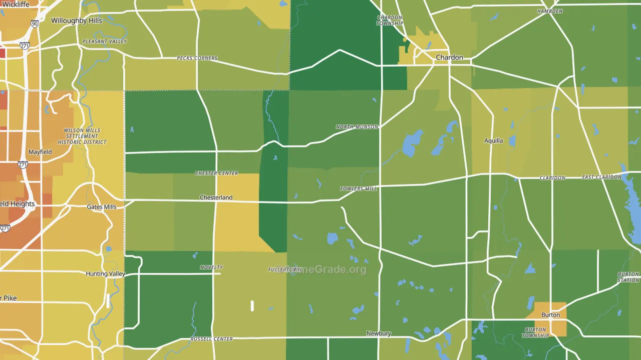 Novelty, OH Map of Vehicle Theft Rates