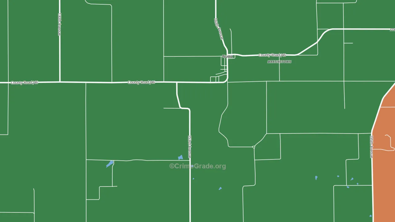 Numa, IA Map of Vehicle Theft Rates