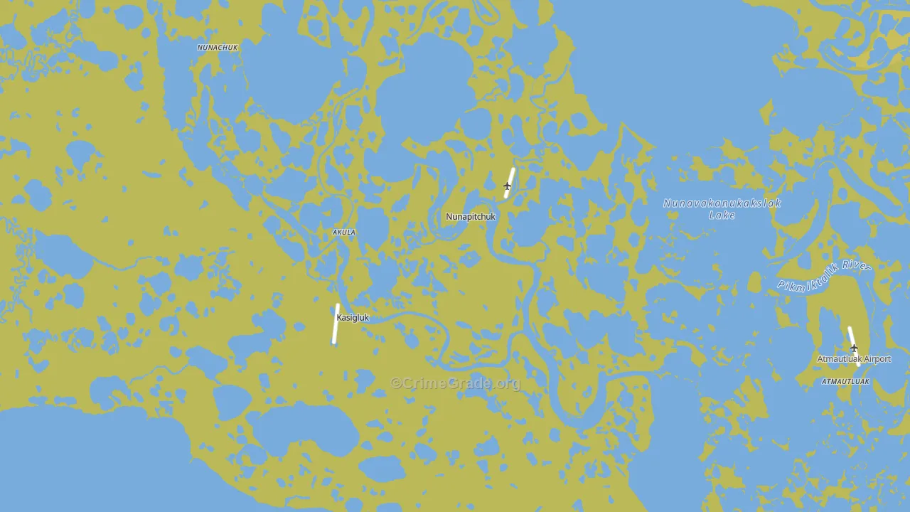 Nunapitchuk, AK Map of Vehicle Theft Rates