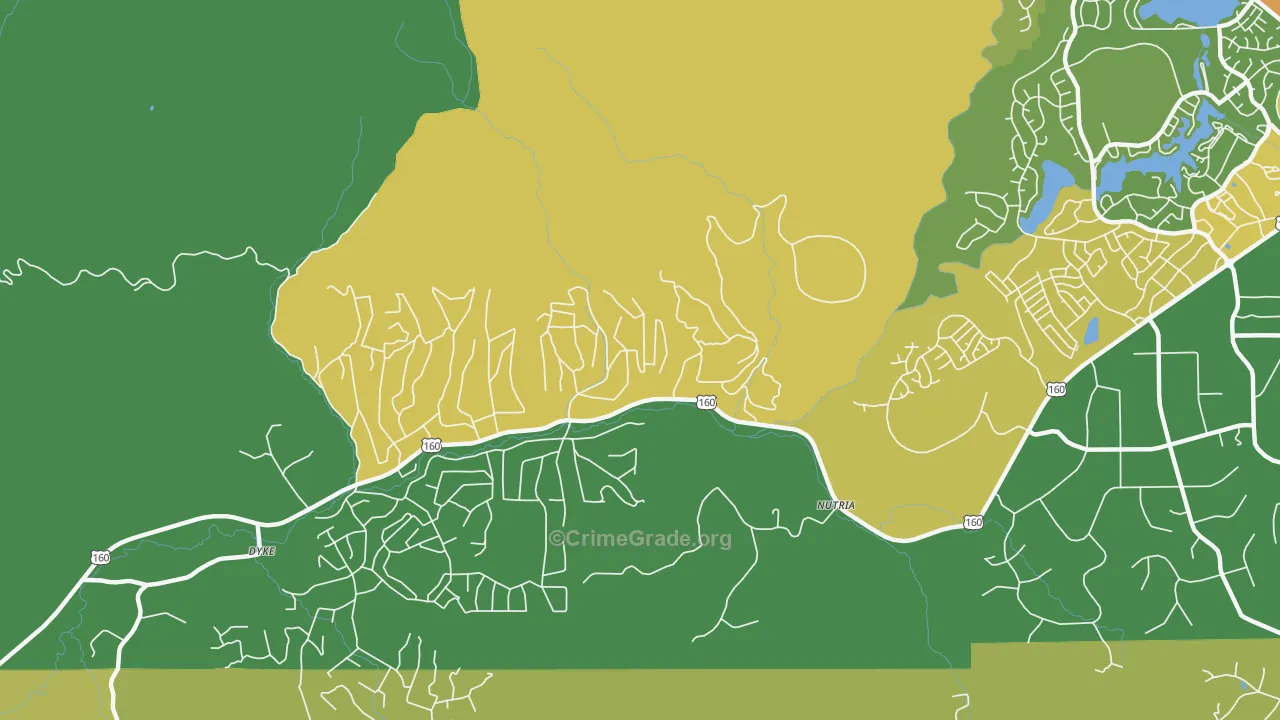 Nutria, CO Map of Vehicle Theft Rates