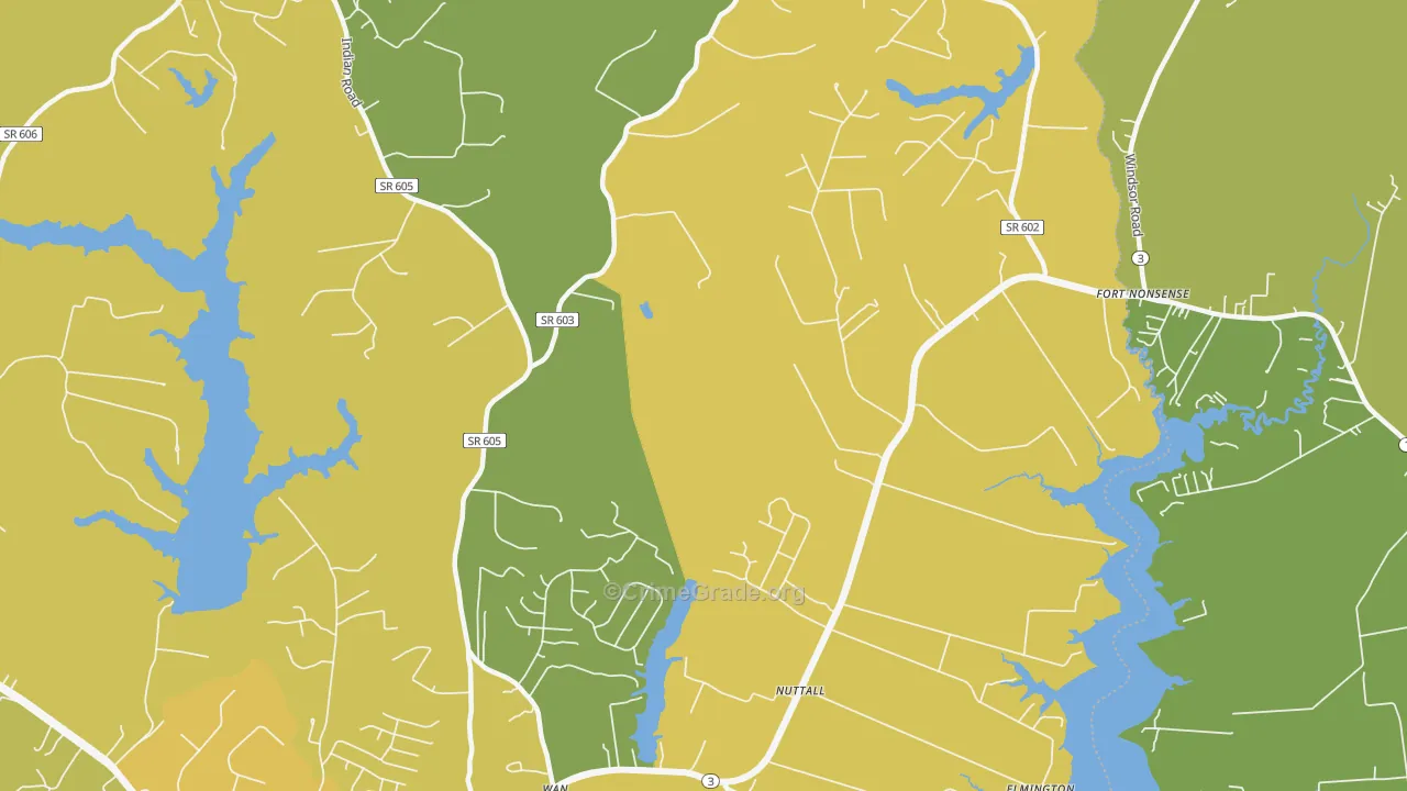 Nuttall, VA Map of Vehicle Theft Rates