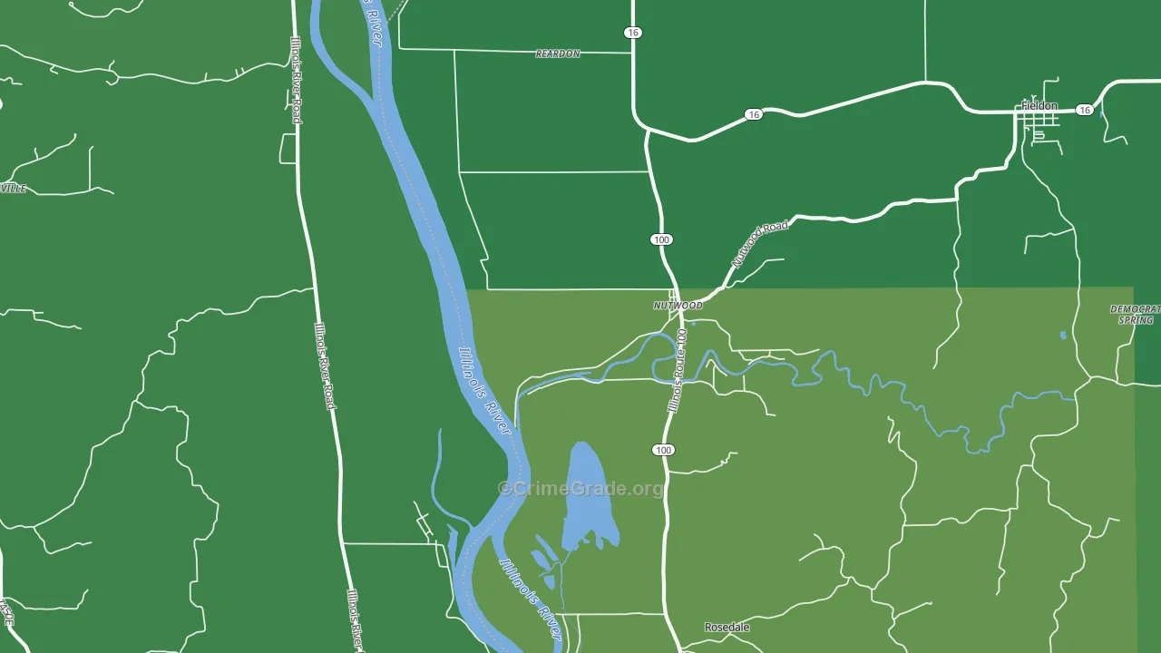 Nutwood, IL Map of Vehicle Theft Rates