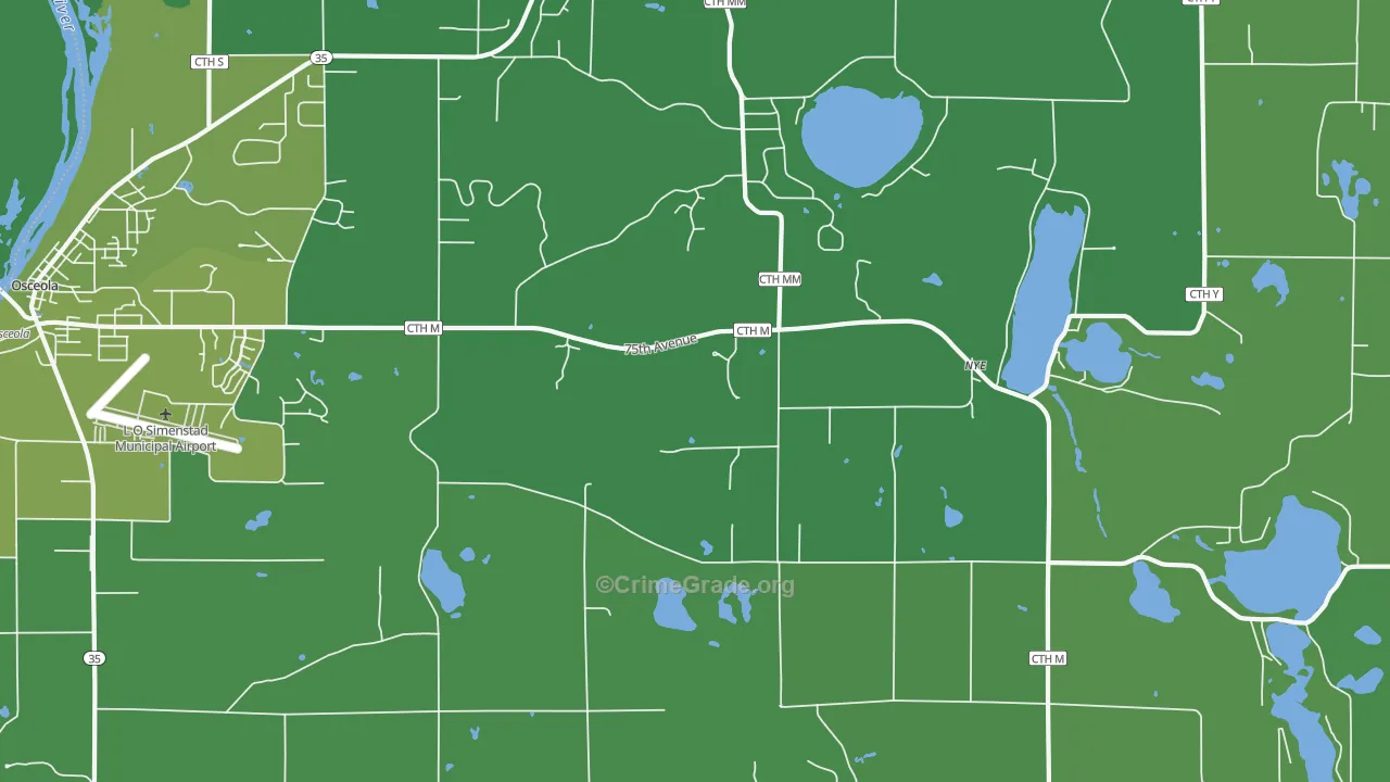 Nye, WI Map of Vehicle Theft Rates