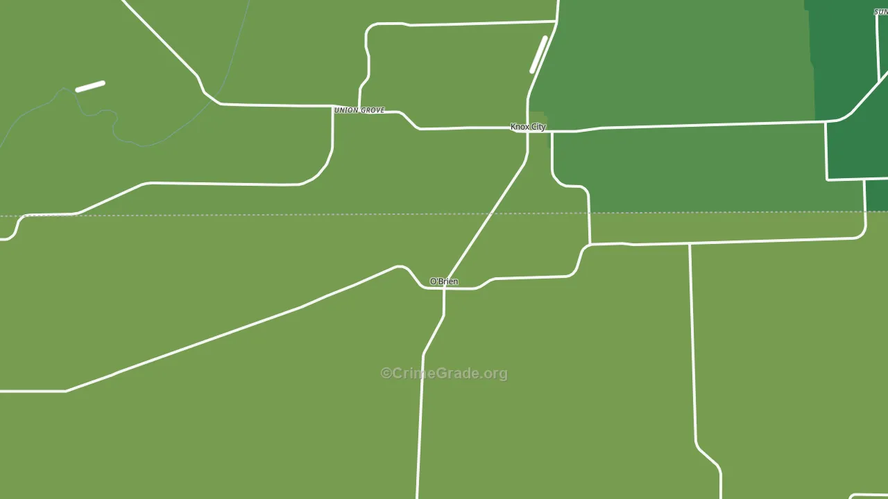 O'Brien, TX Map of Vehicle Theft Rates