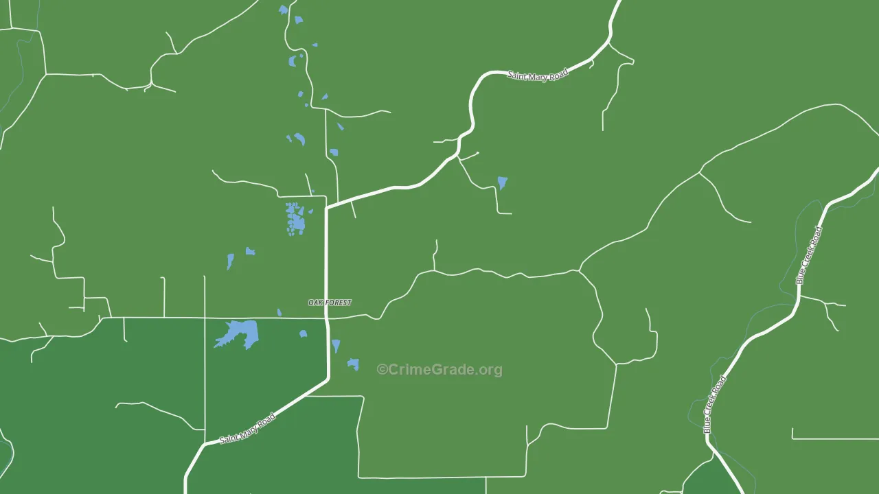 Oak Forest, IN Map of Vehicle Theft Rates