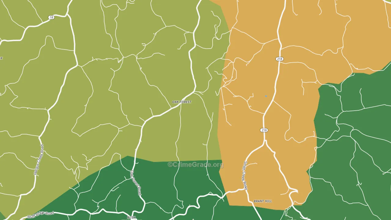 Oak Forest, PA Map of Vehicle Theft Rates