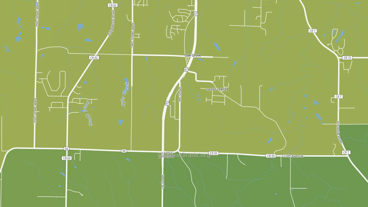 Oak Grove, IL Map of Vehicle Theft Rates
