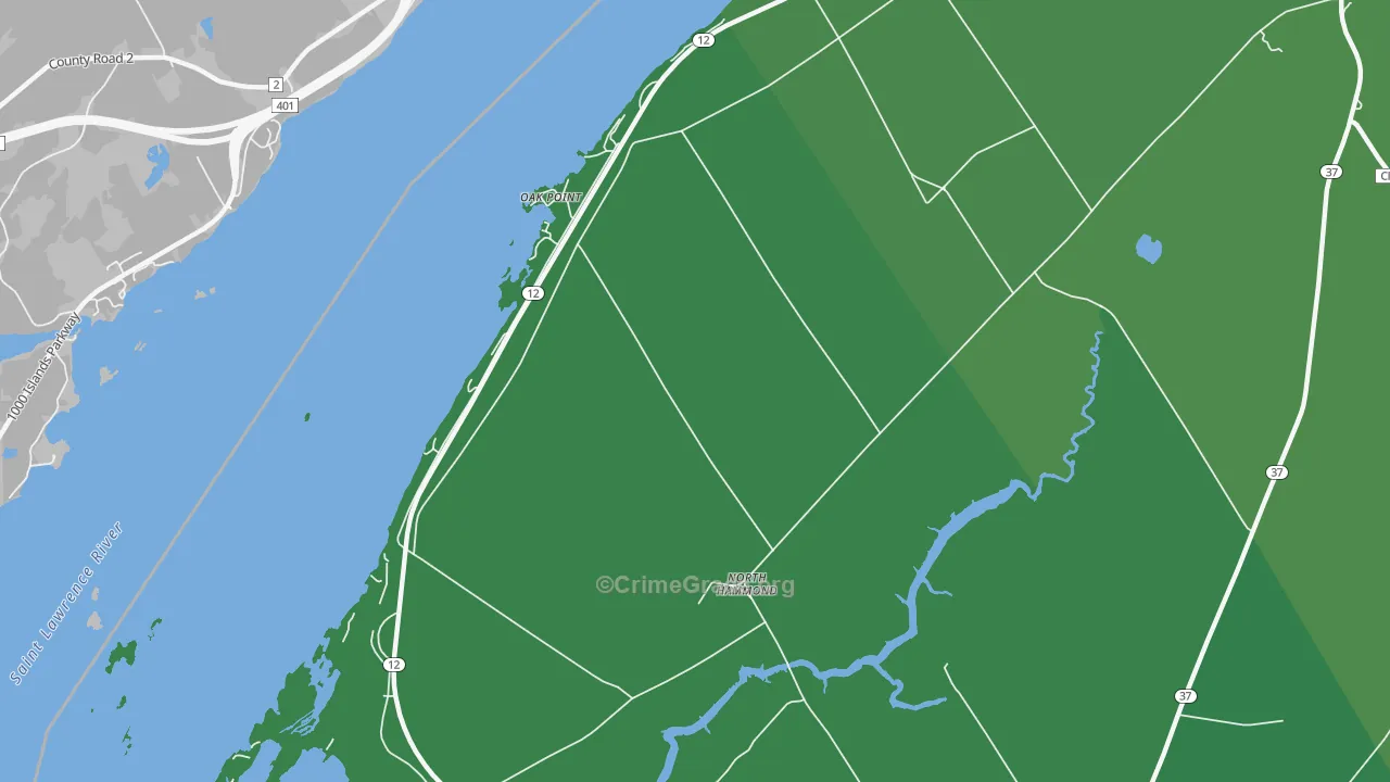 Oak Point, NY Map of Vehicle Theft Rates