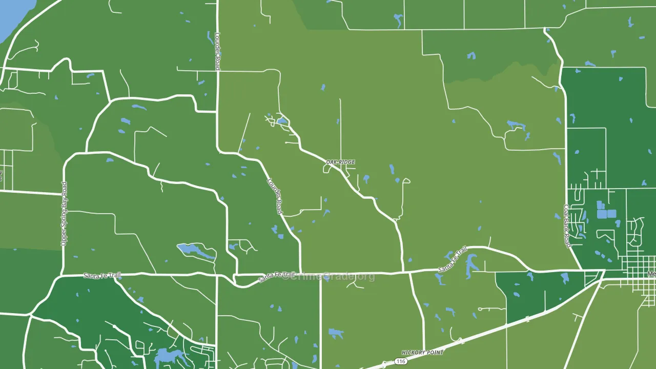 Oak Ridge, IL Map of Vehicle Theft Rates