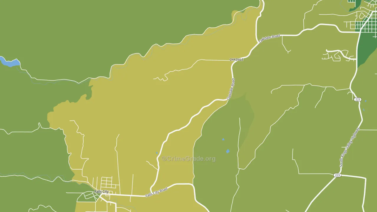 Oakdale, OR Map of Vehicle Theft Rates