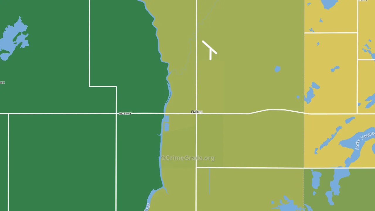 Oakes, ND Map of Vehicle Theft Rates