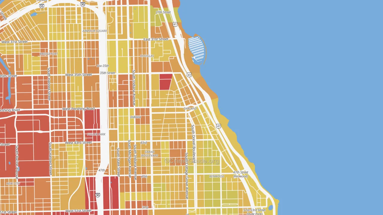 Oakland, Chicago, IL Map of Vehicle Theft Rates