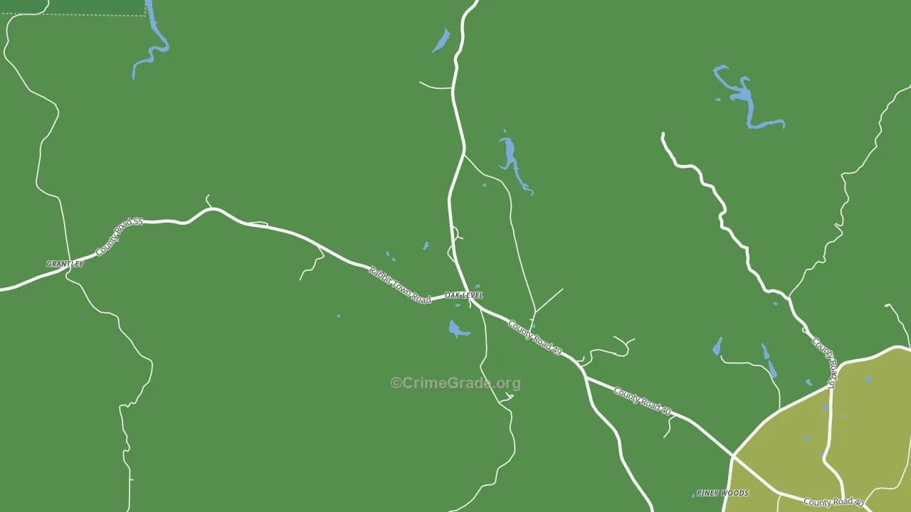 Oaklevel, AL Map of Vehicle Theft Rates
