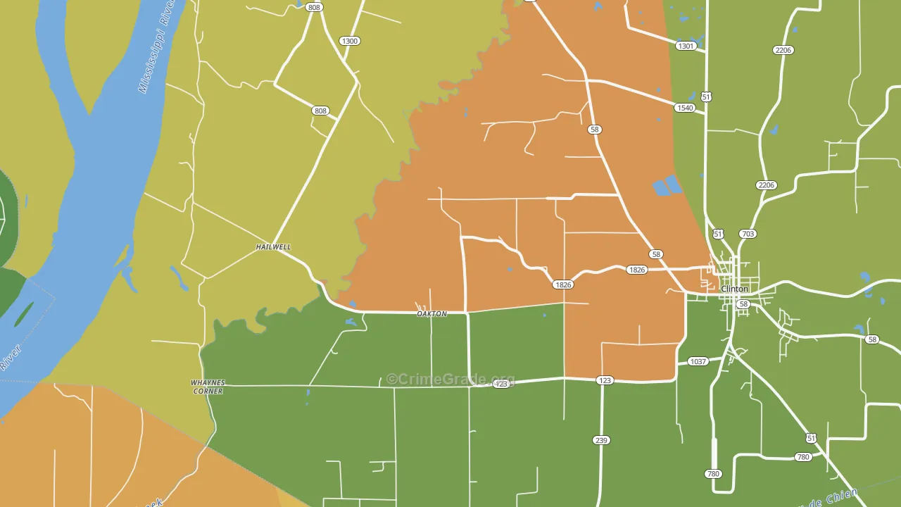 Oakton, KY Map of Vehicle Theft Rates