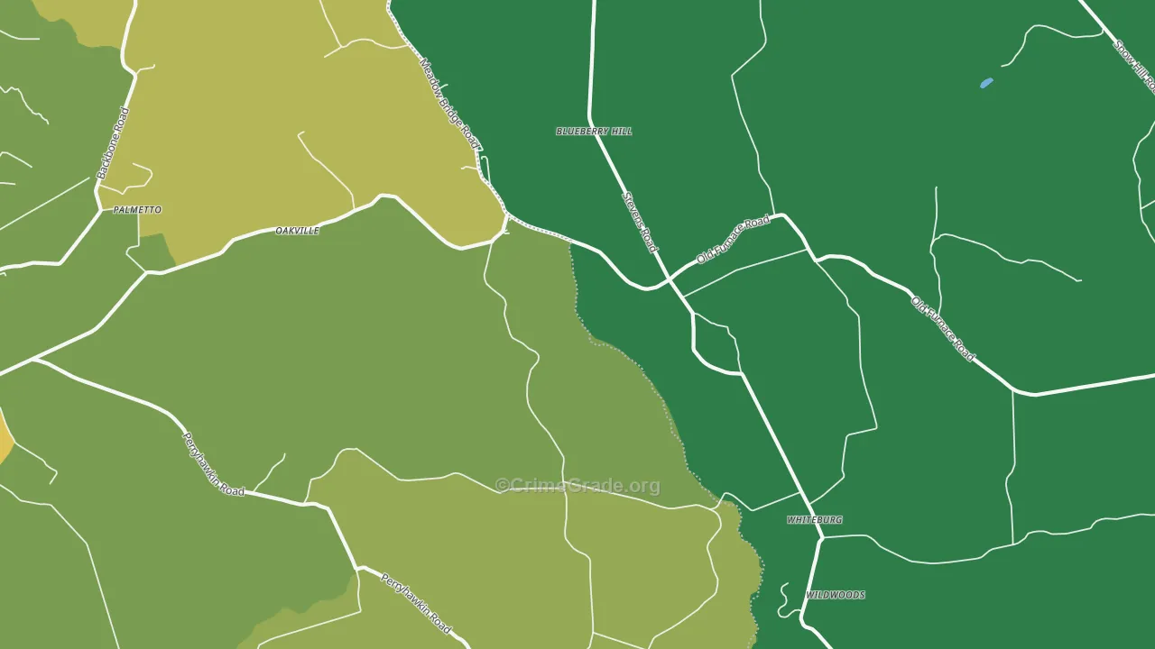 Oakville, MD Map of Vehicle Theft Rates