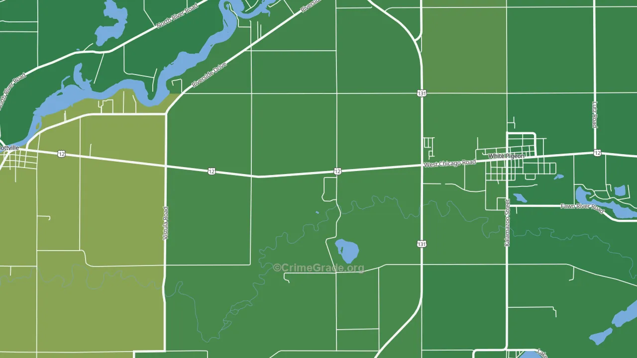 Oakwood, MI Map of Vehicle Theft Rates