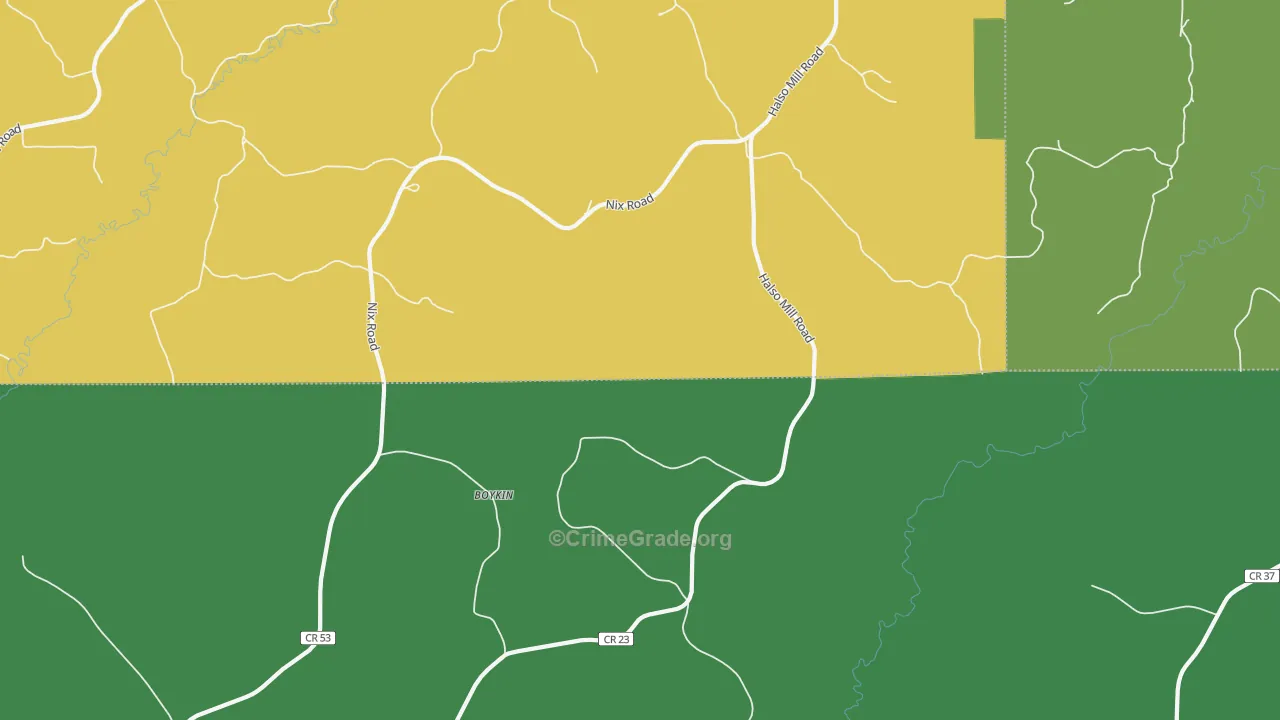 Oaky Streak, AL Map of Vehicle Theft Rates